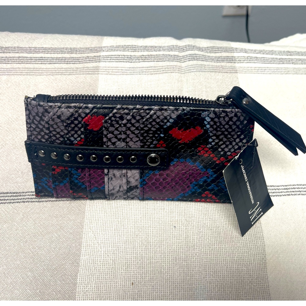 Inc International Concepts Hazel Card-case - multi color snakeskin design